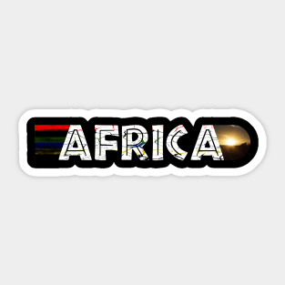 African Flag Colors Distressed Giraffe Sunset Sticker